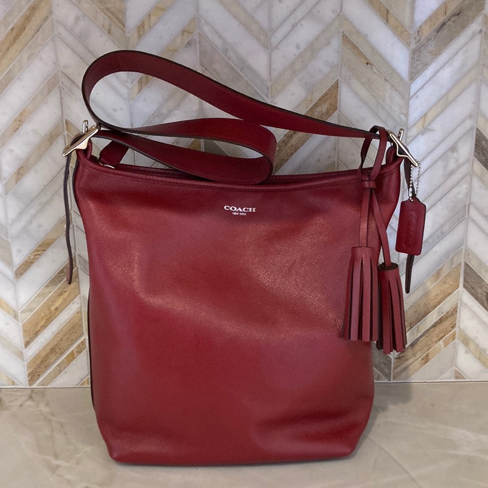 Coach Legacy Tassel Duffle Cranberry